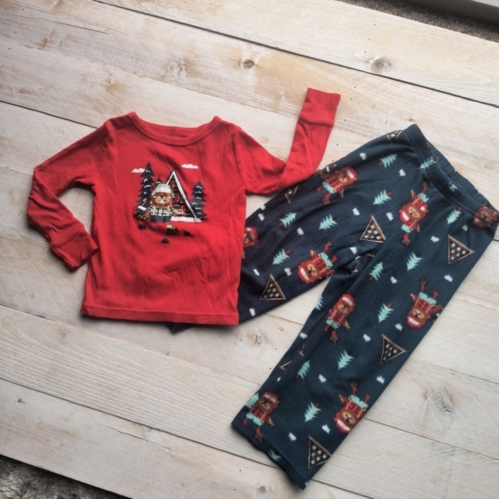 Cat & Jack Toddler Boys Outdoor Pinetree 2 Piece Pajama Set Sleepwear Size 2T